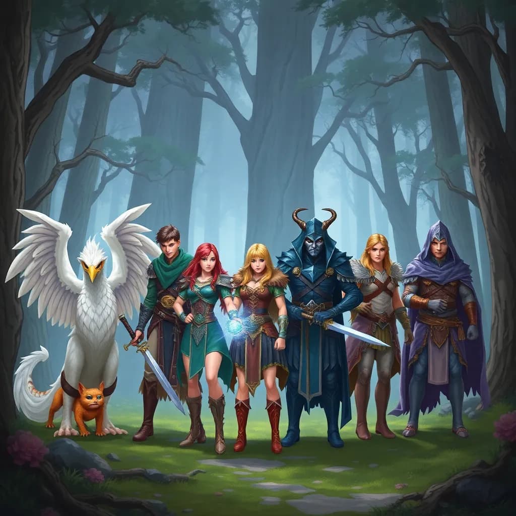 Mythical Warriors in a Forest