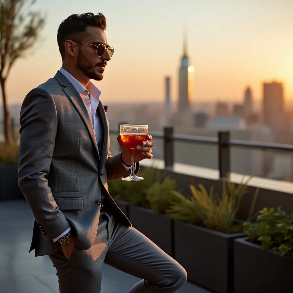 Get ready to shine while enjoying the breathtaking view of the city from a rooftop in a colorful maxi dress, letting the enchanting sunset glow around you.